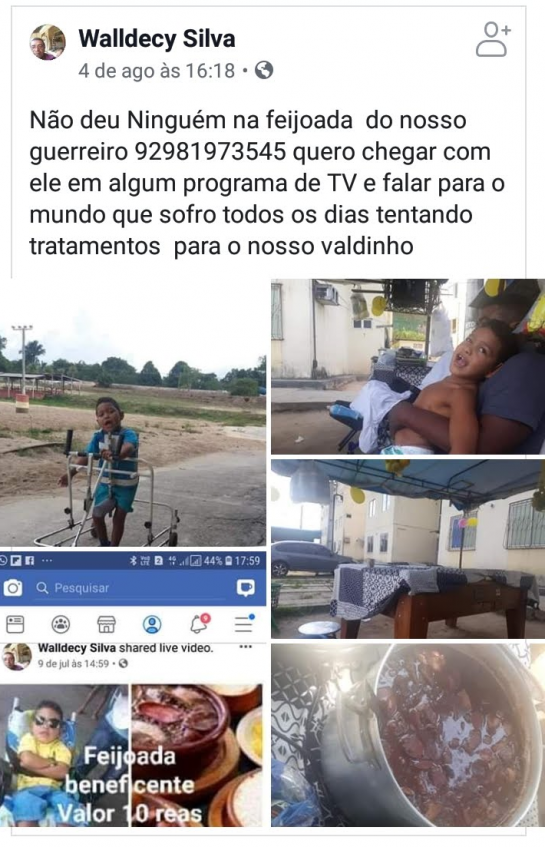 Print da publicação do Valdeci no Facebook